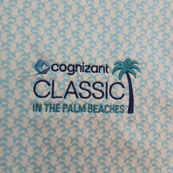 Under Armour Polo Mens 2XL XXL Blue AOP Golf Cognizant Classic Palm Beaches Flex - Picture 3 of 11